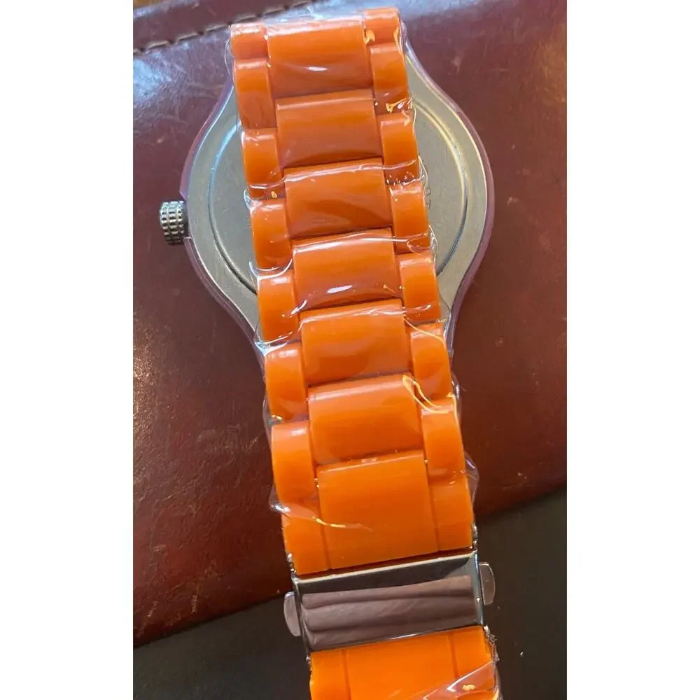 Unisex silver Tone and Orange 42mm  Shhors Watch, New